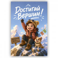 Открытка с конвертом Достигай вершин!