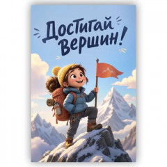 Открытка двойная Достигай вершин!