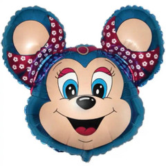 Воздушный шар фольгированный 30" Фигура Бабси-мышонок синий 76*68 см