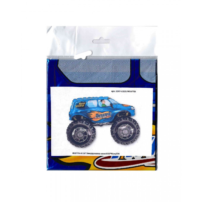 Воздушный шар фольгированный 38"/96 см Фигура Внедорожник синий