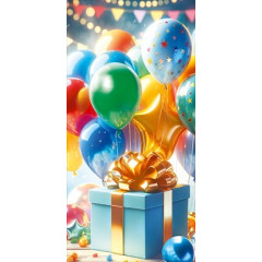 Конверт для денег без надписи (подарок, шарики)