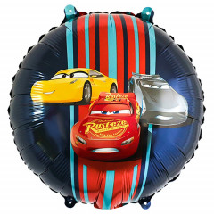 Воздушный шар фольгированный с рисунком 18" Круг Машины Тачки