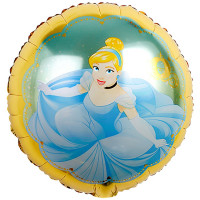 Воздушный шар фольгированный с рисунком 18" Круг Принцесса Золушка