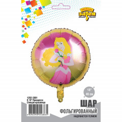 Воздушный шар фольгированный с рисунком 18" Круг Принцесса Спящая красавица