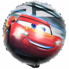 Воздушный шар фольгированный с рисунком 18" Круг Тачки Машина Молния