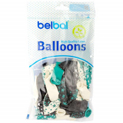 Воздушный шар латексный с рисунком 14" пастель шелкография С Днем рождения! Звезды ассорти