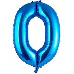 Воздушный шар фольгированный 40"/102 см ЦИФРА 0 Синий