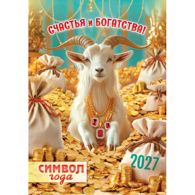 Календарь на спирали на 2027 год А3 Символ года. Счастья и богатства