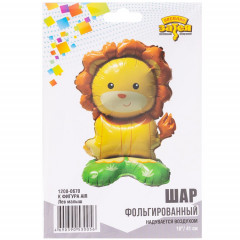 Воздушный шар фольгированный 16" ФИГУРА AIR Лев малыш Желтый 41 см