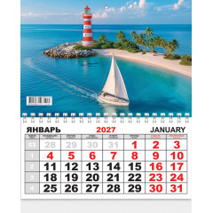 Календарь ОДНОБЛОЧНЫЙ на 2027 год Морская романтика