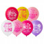 Воздушный шар латексный с рисунком 12" пастель С 8 Марта пожелания ассорти 25 шт