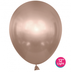 Воздушный шар латексный  12''/30 см хром Шампань лайт, 50 шт