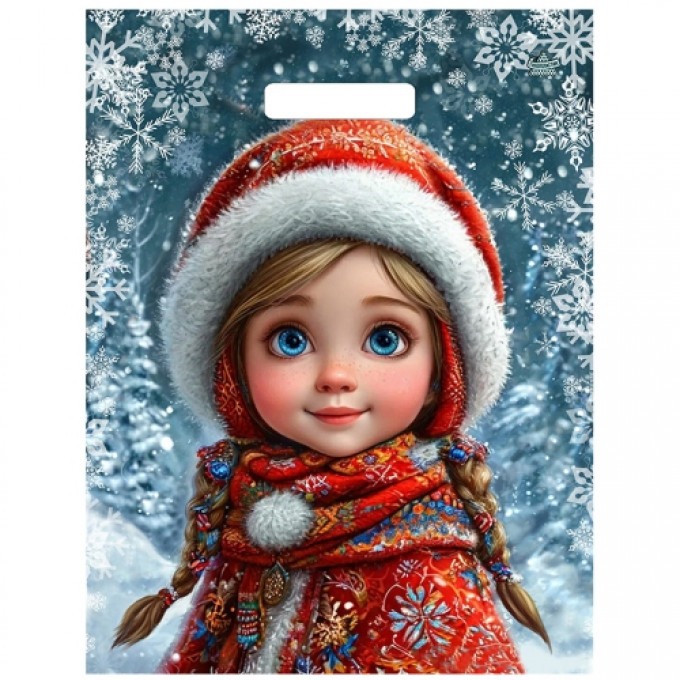 Пакет с вырубной ручкой 31*40 см Снегурушка