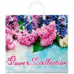 Пакет П/Э с пластмассовыми ручками 38х35 Интерпак ламинация Май