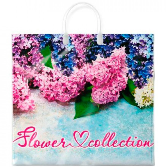 Пакет П/Э с пластмассовыми ручками 38х35 Интерпак ламинация Май