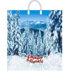 Пакет П/Э с пластмассовыми ручками 40х44 Интерпак ламинация САЯНЫ