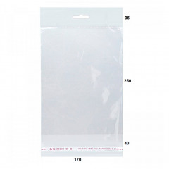 Пакет с клеевым клапаном с европодвесом 17*25 см 100шт