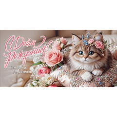 Конверт для денег "С Днём рождения! Нежной и безмятежной"