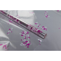 Пленка цветная 70см/200гр Анютины глазки бело-фуксия