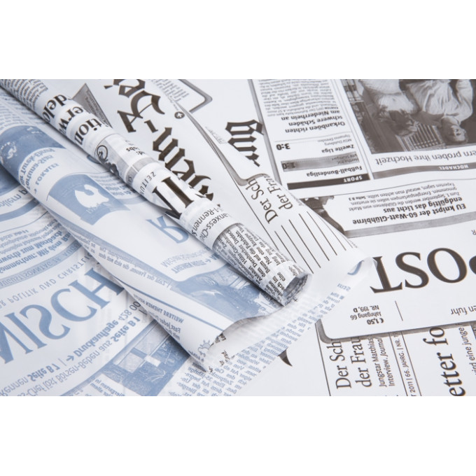 Пленка цветная 70см/200гр Газета БЕЛО-ЧЕРНЫЙ