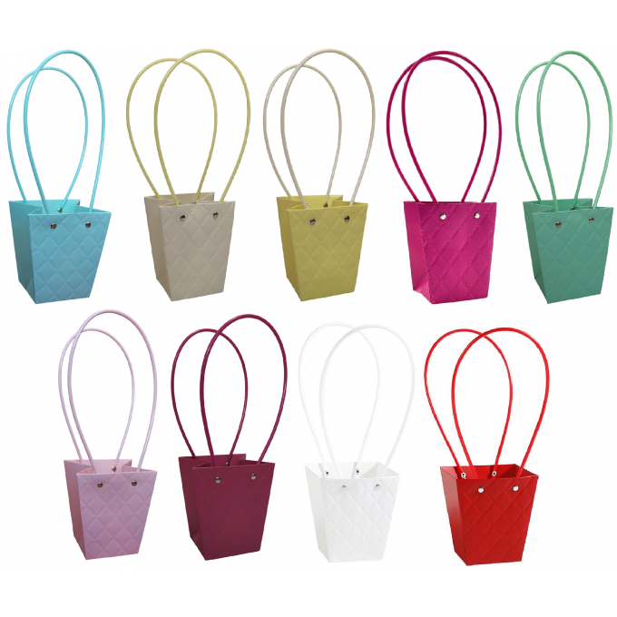 ПЛАЙМ пакет для цветов и подарков РОМБЫ 12*8*12,5см АССОРТИ (9в*1)