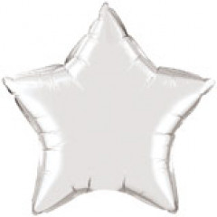 Воздушный шар фольгированный  9" Звезда без рисунка Металлик Silver