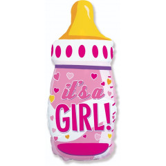Воздушный шар фольгированный 31" Бутылочка для девочки 79 см