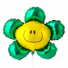 Воздушный шар фольгированный мини-фигура 16" Цветок зеленый 38 см