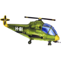 Воздушный шар фольгированный мини-фигура 14" Вертолет зеленый 36 см