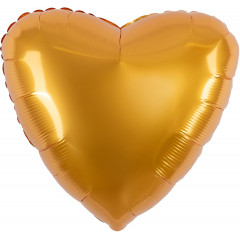 Воздушный шар фольгированный без рисунка 36" СЕРДЦЕ Янтарь Бохо 91см
