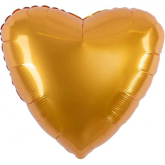 Воздушный шар фольгированный без рисунка 36" СЕРДЦЕ Янтарь Бохо 91см