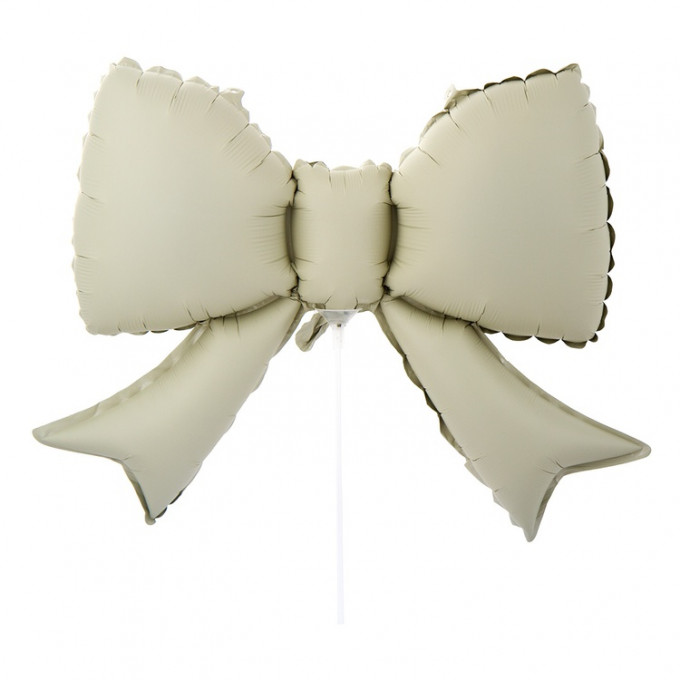 Воздушный шар фольгированный Мини-фигура 21"/53 см Бант кремовый сатин