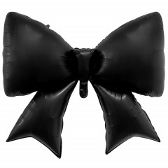 Воздушный шар фольгированный 39"/99см ФИГУРА Бант черный сатин