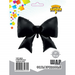 Воздушный шар фольгированный 39"/99см ФИГУРА Бант черный сатин