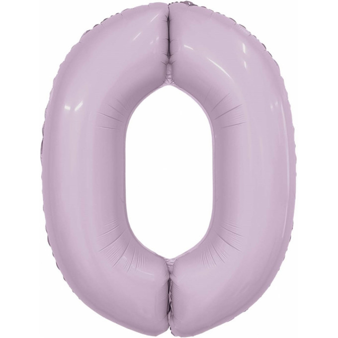 Воздушный шар фольгированный 40\'\'/102 см Цифра "0" Орхидея Slim в упаковке