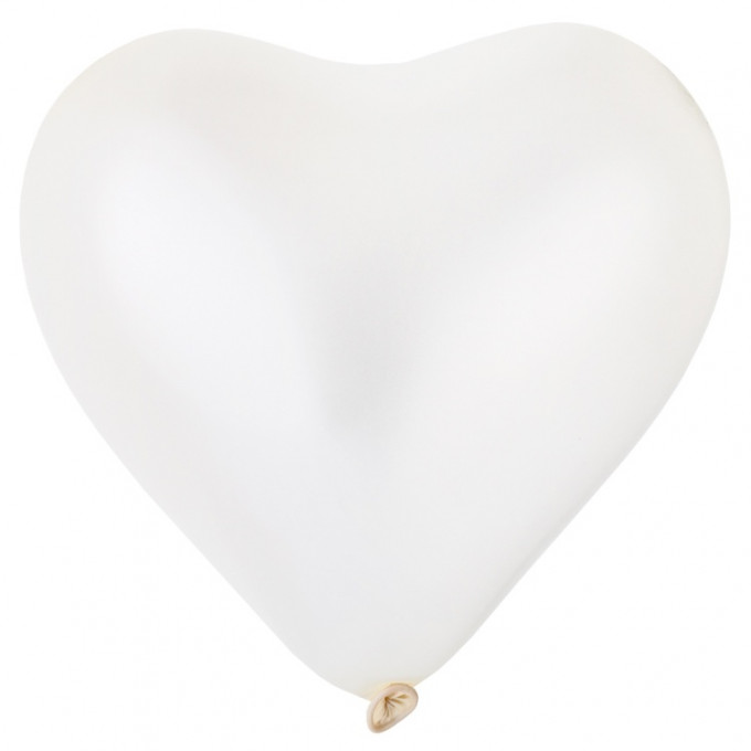 Воздушный шар сердце 16" Металлик Белое