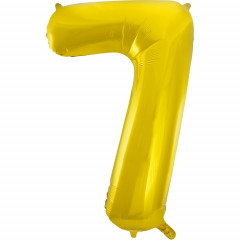 Воздушный шар фольгированный ЦИФРА 7 40"/102 см Золото/Gold