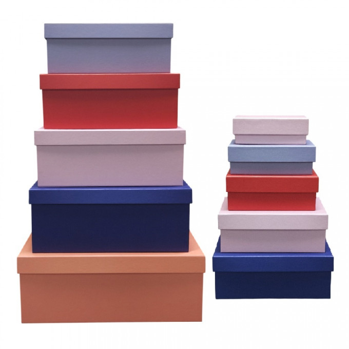 Коробка подарочная набор из 10 шт ПРЯМОУГОЛЬНИК 32,5*20*12,5/12*7*4 см АССОРТИ