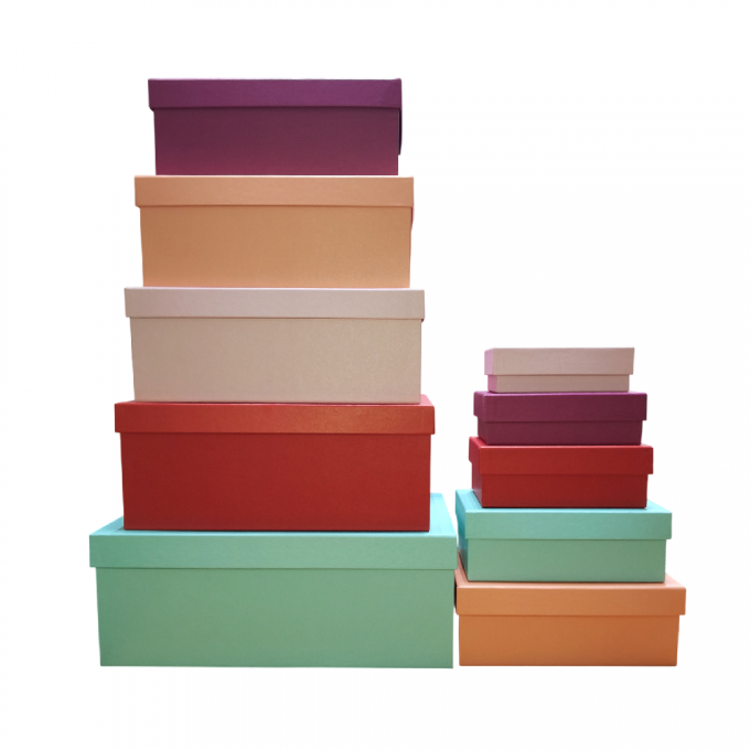 Коробка подарочная набор из 10 шт ПРЯМОУГОЛЬНИК 32,5*20*12,5/12*7*4 см АССОРТИ