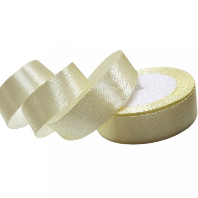 Лента атласная 25мм*25 Y Желтый пастель