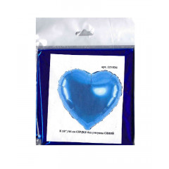 Воздушный шар фольгированный без рисунка 18"/46 см Сердце Синий