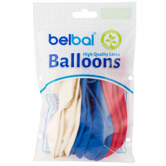 Воздушный шар латексный без рисунка 14" Пастель ассорти Триколор 12 шт