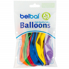 Воздушный шар латексный без рисунка 14" Пастель ассорти Экстра 12 шт