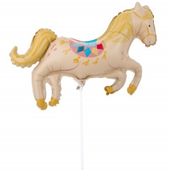 Воздушный шар фольгированный Мини-фигура 17"/43 см Лошадь цирковая в упак.