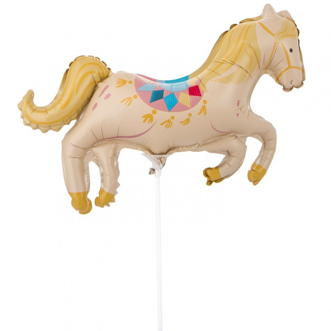 Воздушный шар фольгированный Мини-фигура 17"/43 см Лошадь цирковая в упак.