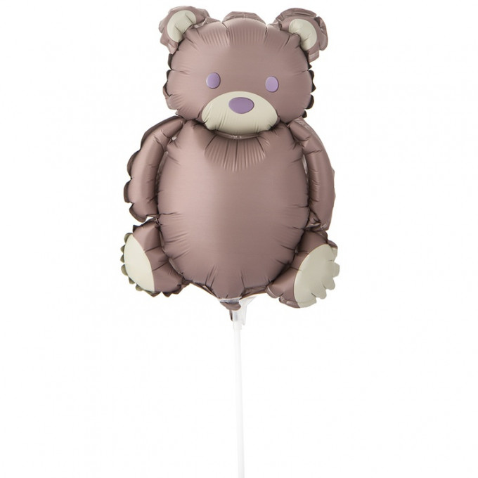 Воздушный шар фольгированный Мини-фигура 15"/38 см Мишка милый в упак.
