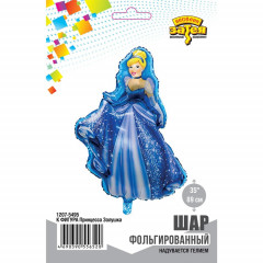 Воздушный шар фольгированный 35"/89 см фигура Принцесса Золушка