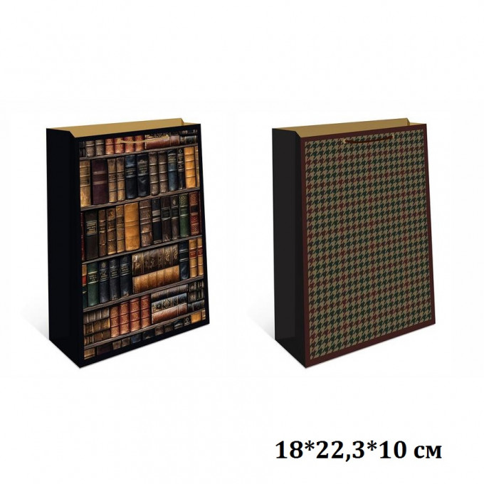 Пакет подарочный 18*22,3*10 см КНИЖНЫЙ КЛУБ Микс (2в*3)