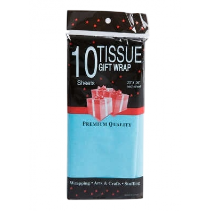 Бумага тишью Жемчужная 50х66см,10 лист. Бирюзовый