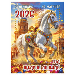 Календарь отрывной на магните на 2026 год "Год щедрой Лошади"